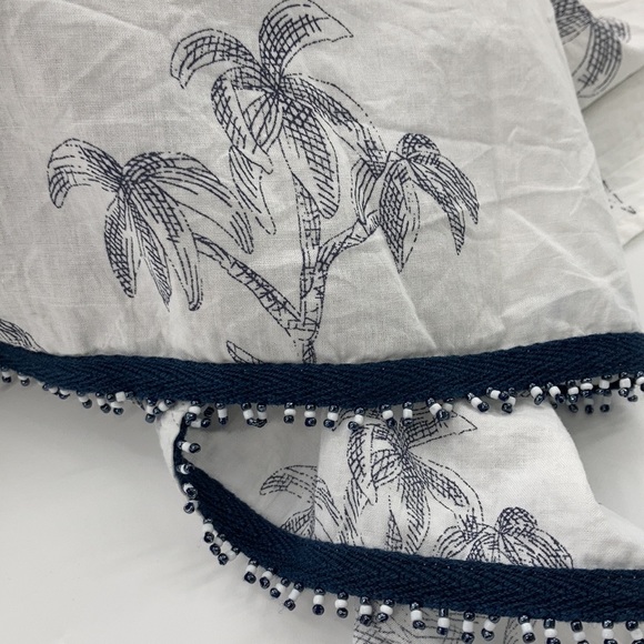 Nautica Palm Tree Beaded Swimsuit Coverup OS - Picture 3 of 6